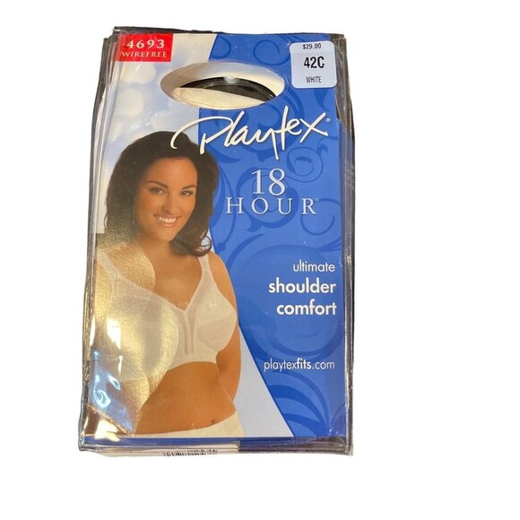 Playtex Other - Playtex NWT 18 Hour Ultra Shoulder Comfort White Wirefree Bra Sz 42C Style 4693